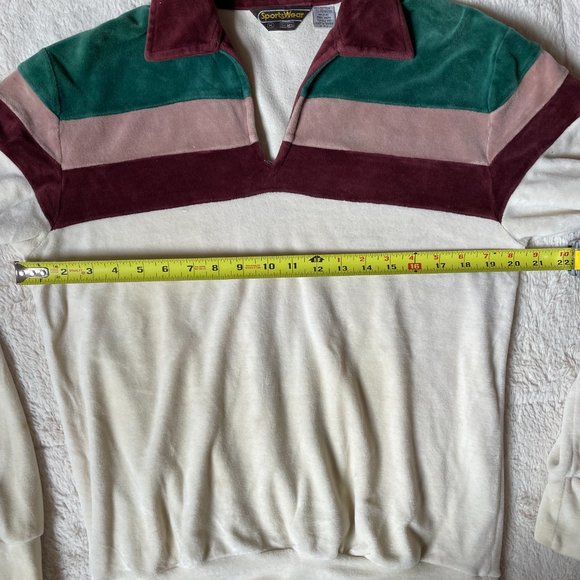 1970's 1980's Vintage Velour Mens Pullover - Picture 3 of 6